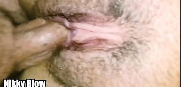  Quikie closeup creampies for horny hairy pussy